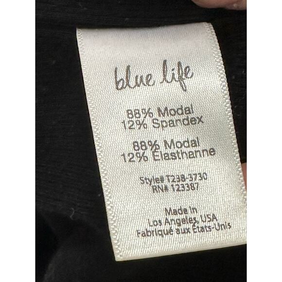 Blue Life black off shoulder short sleeves crop top size M - Picture 4 of 9